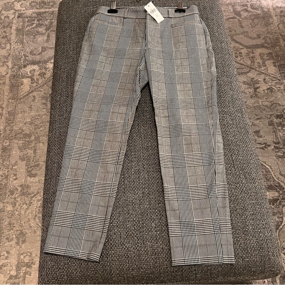 Banana Republic NWT Petite Sloan Skinny Fit Gray Plaid Pant